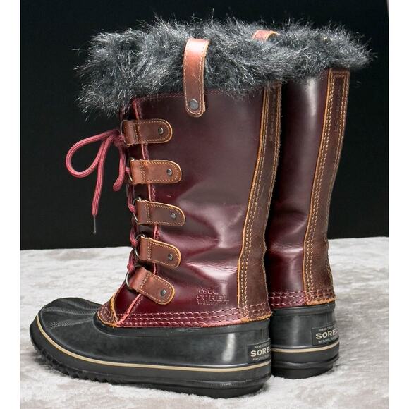 Sorel Premium Joan of Arctic Red Oxblood Waterproof Snow Boots Womens Size 7.5 - Picture 10 of 16